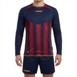 Męski Running Koszulka Treningowa Manchester ML Długi Rękaw Niebiesko-Amarantowy. Brązowe szorty męskie Legea, m, z materiału, do biegania. Za 80.00 zł.