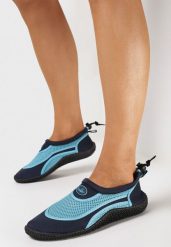 Granatowo-Niebieskie Buty Sportowe do Wody ze Ściągaczem i Elastyczną Podeszwą Indal. Niebieskie buty sportowe na co dzień damskie Born2be, bez wzorów, żeglarskie. Za 29.99 zł.