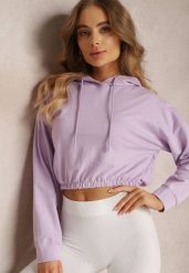 Fioletowa Bluza z Kapturem Pyrhano. Fioletowe bluzy z kapturem damskie Renee, l, z jeansu. Za 34.99 zł.