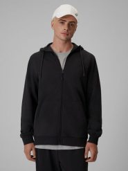 4F Bluza dresowa regular z kapturem męska - szara L. Szare bluzy z kapturem męskie 4f, l, z dresówki. Za 169.99 zł.