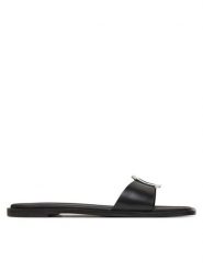 Calvin Klein Klapki Flat Slide W/Ck Hw Big - Lth HW0HW02482 Czarny. Czarne klapki damskie CALVIN KLEIN, bez wzorów, ze skóry, bez obcasa. Za 379.99 zł.