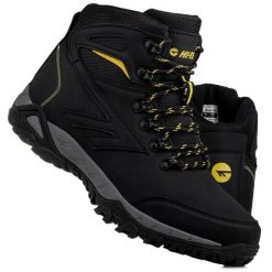 Buty męskie zimowe trekkingowe HI-TEC MEDELIN. Czarne buty trekkingowe męskie Hi-tec, na zimę, z gumy, bez zapięcia, trekkingowe. Za 247.90 zł.