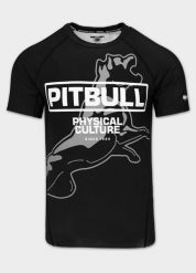 Męski Rashguard z nadrukiem PITBULL koszulka sportowa PHYSICAL CULTURE. Czarne t-shirty sportowe męskie PITBULL, m, z elastanu, bez ramiączek, na fitness i siłownię. Za 179.00 zł.