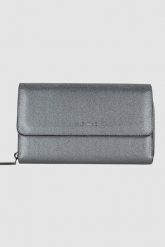 VALENTINO Srebrny portfel na łańcuszku Kalua Pochette. Szare portfele damskie Valentino by Mario Valentino, bez wzorów. W wyprzedaży za 299.99 zł.