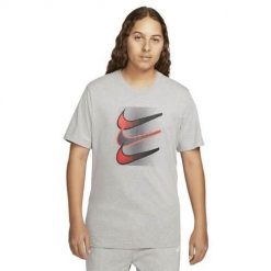 Koszulka sportowa męska Nike M Nsw Tee 12mo Swoosh. Szare t-shirty sportowe męskie Nike, l, bez ramiączek. Za 199.99 zł.