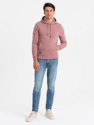 Bluza dresowa męska kangurka z kapturem BASIC – ciemnoróżowa V4 - Rozmiar: XXL. Czerwone bluzy z kapturem męskie Ombre Clothing, m, z dresówki. Za 189.99 zł.