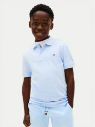 Tommy Hilfiger Polo KB0KB09103 Niebieski jasny Regular Fit. Niebieskie t-shirty chłopięce Tommy Hilfiger, bez wzorów, z bawełny, bez ramiączek. Za 189.99 zł.