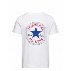 Koszulka dla dzieci Converse Chuck Patch. Białe koszulki dziewczęce Converse, m, bez wzorów, z bawełny, bez ramiączek. Za 92.50 zł.