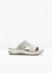 Klapki Jana o wygodnej tęgości. Szare klapki damskie bonprix, bez wzorów, bez obcasa. Za 169.99 zł.