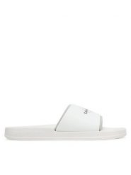Calvin Klein Jeans Klapki Slide Rubber Neoprene Monologo YM0YM00361 Biały. Białe klapki i japonki męskie Calvin Klein Jeans, z jeansu. Za 129.99 zł.