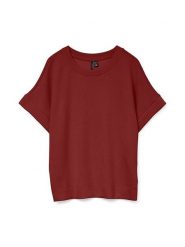 Vero Moda Koszulka w kolorze czerwonym rozmiar: S. Czerwone bluzki damskie Vero Moda, s, bez wzorów, bez kołnierzyka. Za 66.00 zł.