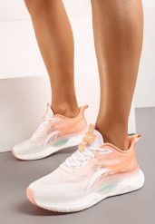 Biało-Pomarańczowe Buty Sportowe Sneakersy ze Sznurowaniami na Podeszwie Typu Air Przed Kostkę Jotesa. Białe buty sportowe na co dzień damskie Renee, bez wzorów, trekkingowe. Za 119.99 zł.