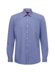 Finshley & Harding Koszula łatwa w prasowaniu Mężczyźni Slim Fit Bawełna niebieski kołnierzyk kent, 41. Niebieskie koszule męskie Finshley & Harding, m, bez wzorów, z bawełny, bez kołnierzyka, bez ramiączek. Za 179.95 zł.