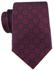 Bordowy Krawat w Duże Grochy - Alties. Czerwone krawaty i muchy męskie Alties, bez wzorów, z tkaniny, eleganckie. Za 55.00 zł.