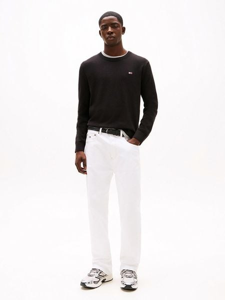 TOMMY JEANS Sweter w kolorze czarnym rozmiar: XXL. Czarne swetry męskie Tommy Jeans, xxl, bez wzorów, z bawełny, bez kołnierzyka. Za 244.80 zł.