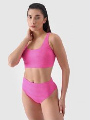 4F Dół od bikini damski - różowy XS. Czerwone bikini damskie 4f, bez wzorów. W wyprzedaży za 29.99 zł.