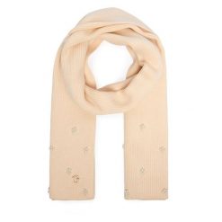 Szalik Guess. Brązowe szaliki i kominy damskie Guess, z aplikacjami. Za 234.99 zł.
