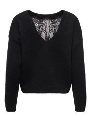 ONLY Sweter w kolorze czarnym rozmiar: L. Czarne swetry klasyczne damskie Only, l, z koronki, bez kołnierzyka. Za 158.47 zł.