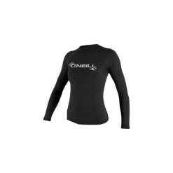 Koszulka ONEILL Women Basic Skins LS Rashguard Black M. Czarne bluzki damskie O'neill, m, bez wzorów, sportowe, bez kołnierzyka, bez ramiączek. Za 99.99 zł.