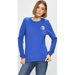 Diesel - Bluza. Niebieskie bluzy bez kaptura damskie Diesel, l, z bawełny. W wyprzedaży za 159.90 zł.