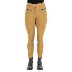 Damskie spodnie jeździeckie o pełnej przyczepności HV Polo Favourite Sporty. Brązowe spodnie materiałowe damskie HV POLO, bez wzorów, sportowe. Za 521.50 zł.