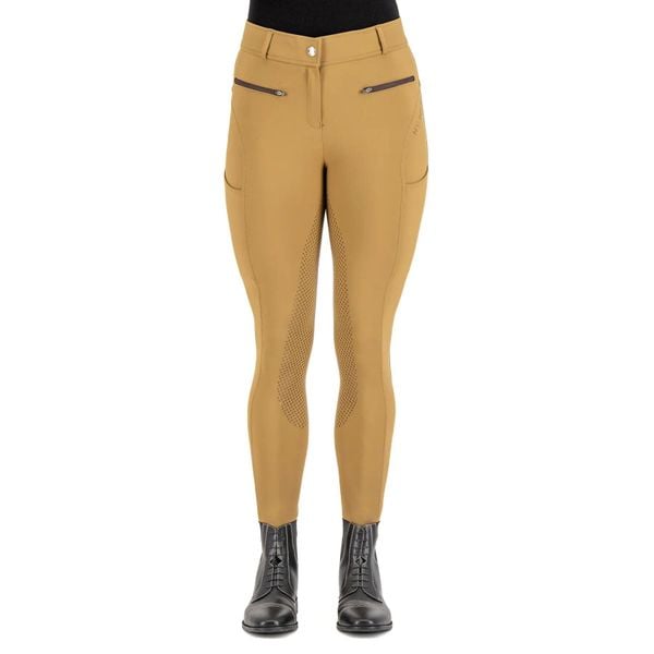 Damskie spodnie jeździeckie o pełnej przyczepności HV Polo Favourite Sporty. Brązowe spodnie materiałowe damskie HV POLO, bez wzorów, sportowe. Za 396.00 zł.