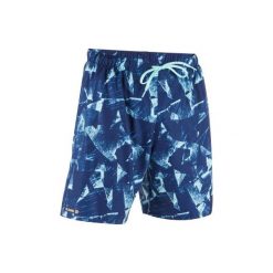Spodenki surfing standardowe BS 100S Papercut męskie. Niebieskie szorty męskie OLAIAN, bez wzorów, z materiału, klasyczne. W wyprzedaży za 23.00 zł.