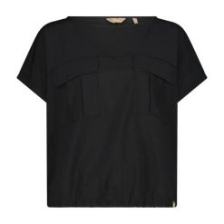 T-shirt z kieszeniami damski CMP. Czarne t-shirty damskie CMP, m, bez wzorów, z tkaniny, bez kołnierzyka. Za 195.00 zł.