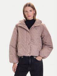 Guess Kurtka zimowa V5BL07 WGLW2 Beżowy Relaxed Fit. Brązowe kurtki damskie Guess, na zimę, s, z aplikacjami, z syntetyku, bez kaptura. Za 639.99 zł.
