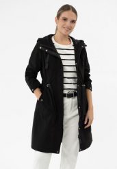 Wodoodporny płaszcz J-IZRA. Czerwone kurtki przeciwdeszczowe damskie Volcano, m, bez wzorów, z materiału, eleganckie. Za 329.99 zł.