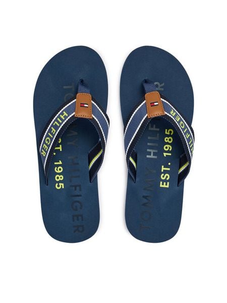 Tommy Hilfiger Japonki Sporty Hilfiger Beach Sandal FM0FM05805 Niebieski. Niebieskie klapki i japonki męskie Tommy Hilfiger, z materiału. Za 169.99 zł.