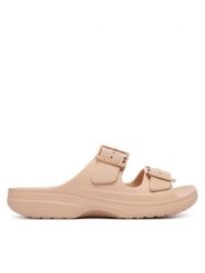 Crocs Klapki Saturday Metallic Buckle 213316 Różowy. Czerwone klapki damskie Crocs, bez wzorów, z tworzywa sztucznego, bez obcasa. Za 152.99 zł.