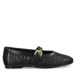 Baleriny Gant. Czarne baleriny damskie Gant, bez wzorów, bez obcasa. Za 489.99 zł.