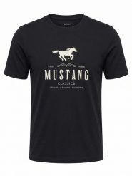 Męski T-Shirt Mustang Style Austin Jet Black 1017270 4188. Czarne t-shirty męskie Mustang, l, bez wzorów, bez kołnierzyka. W wyprzedaży za 39.99 zł.