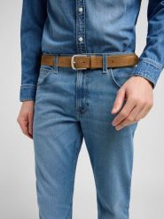 MESKI PASEK LEE SUEDE BELT KHAKI 112372690. Brązowe paski męskie Lee, bez wzorów. Za 99.99 zł.