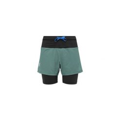 Spodenki do biegania damskie Millet Intense 2in1 Short W active fit. Zielone szorty damskie Millet, bez wzorów, sportowe. Za 359.00 zł.