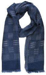Lekki Szalik Wiosenno-Jesienny - Teer - Niebieska Krata. Niebieskie szaliki męskie Teer, na jesień, bez wzorów, z materiału. Za 45.00 zł.