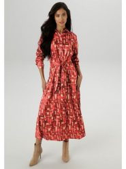 Aniston Sukienka w kolorze czerwono-kremowym rozmiar: 40. Czerwone sukienki damskie Aniston, bez wzorów, z tkaniny, bez kołnierzyka, bez ramiączek, maxi. Za 95.99 zł.