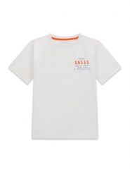 Guess T-Shirt L6GI21 K8HM4 Biały Regular Fit. Białe t-shirty chłopięce Guess, z aplikacjami, z bawełny, bez ramiączek. Za 74.99 zł.