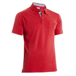 Koszulka polo turystyczna męska Sun Ridge Novelty. Czerwone koszulki polo męskie Columbia, m, bez wzorów, z poliesteru, bez ramiączek. Za 169.99 zł.