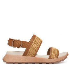 Sandały Hispanitas. Brązowe sandały damskie Hispanitas, bez wzorów, bez obcasa, na płaskiej podeszwie. Za 549.99 zł.