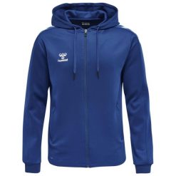 Bluza sportowa męska Hummel Zip. Niebieskie bluzy bez kaptura męskie HUMMEL, bez wzorów, sportowe, bez kołnierzyka, bez ramiączek. W wyprzedaży za 199.70 zł.