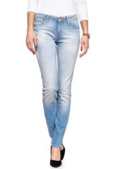 SPODNIE LEE DAMSKIE EMLYN BEACH BLUE L370BCCH. Niebieskie spodnie materiałowe damskie Lee, bez wzorów, z jeansu. Za 189.99 zł.
