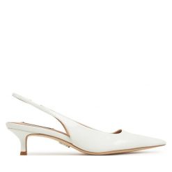 Czółenka Steve Madden. Białe czółenka damskie Steve Madden, bez wzorów, bez obcasa. Za 279.99 zł.