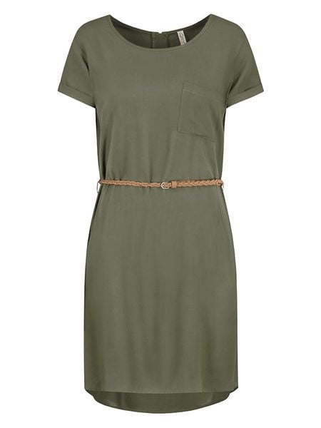 Eight2Nine Sukienka w kolorze khaki rozmiar: XL. Brązowe sukienki damskie Eight2Nine, na co dzień, xl, bez wzorów, ze skóry, bez kołnierzyka, bez ramiączek, midi, proste. Za 79.03 zł.