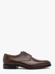 Brązowe eleganckie półbuty. Brązowe buty wizytowe męskie Ryłko, ze skóry, bez zapięcia. Za 729.99 zł.