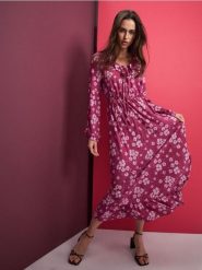 Sukienka midi z falbanami i wiązaniem przy dekolcie - wielobarwny. Sukienki damskie Sinsay, na imprezę, l, bez wzorów, bez kołnierzyka, bez ramiączek, midi. Za 59.99 zł.