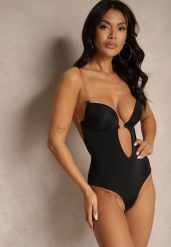 Czarne Modelujące Body z Usztywniany Miseczkami na Regulowanych Ramiączkach Pinnessa. Czarne body damskie Renee, bez wzorów. Za 69.99 zł.