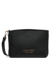 Nine West Torebka JH6650-NW Czarny. Czarne listonoszki damskie Nine West, bez wzorów, z materiału, bez dodatków. Za 199.99 zł.
