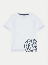 Guess T-Shirt N5RI15 K8HM4 Biały Regular Fit. Białe t-shirty chłopięce Guess, z aplikacjami, z bawełny, bez ramiączek. Za 59.99 zł.